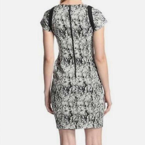 NWT Rachel Roy Cracked Jacquard Square Shoulder Sheath Dress Sz 10 - Picture 2 of 16